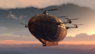 steampunk airship
